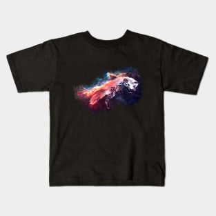 Nebula Flowers - Cute Fox Kids T-Shirt